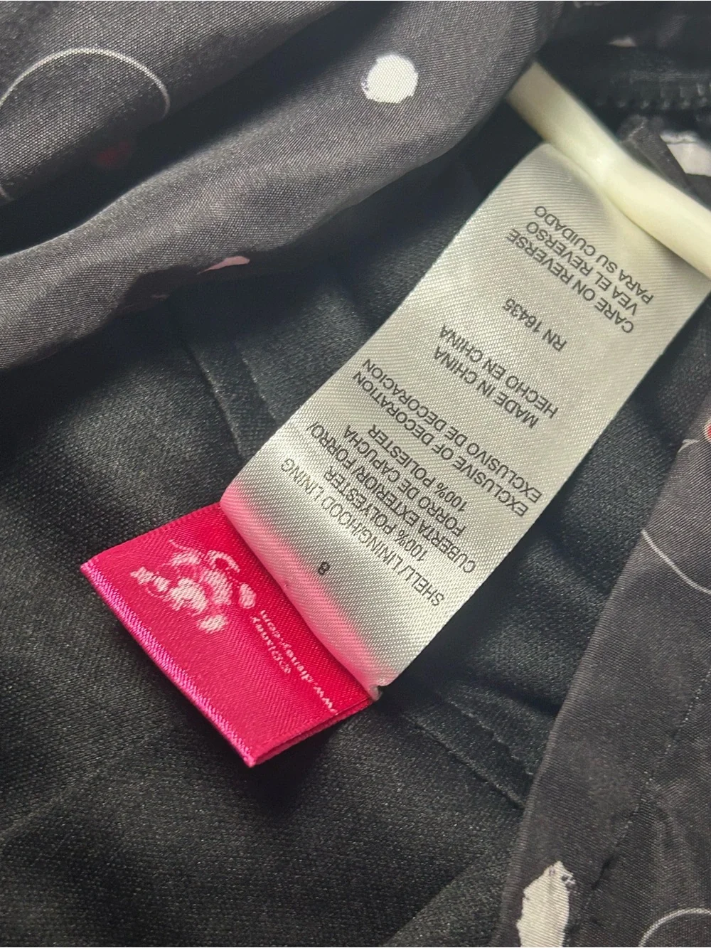Betsey Johnson Black Hoodie with Pink and Red Bow Accents